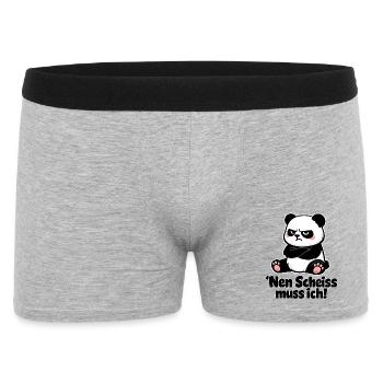 Nen Scheiss Muss Ich Panda Sarkastische - Männer Boxer Shorts - Grau meliert - Vorne