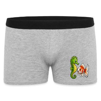 Poisson rouge hippocampe des Amis sous-marins - Boxer Homme - gris chiné - Devant