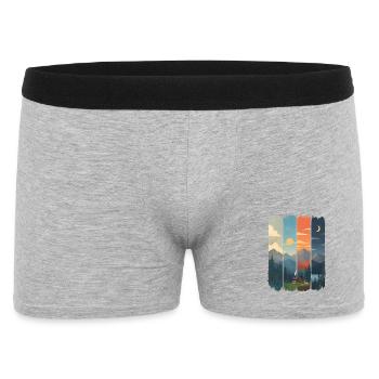 Horizons in four mountain panels - Men's Boxer Shorts - heather grey - Front