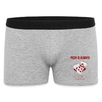 Pizza Is The Answer T-Shirt - Men's Boxer Shorts - heather grey - Front