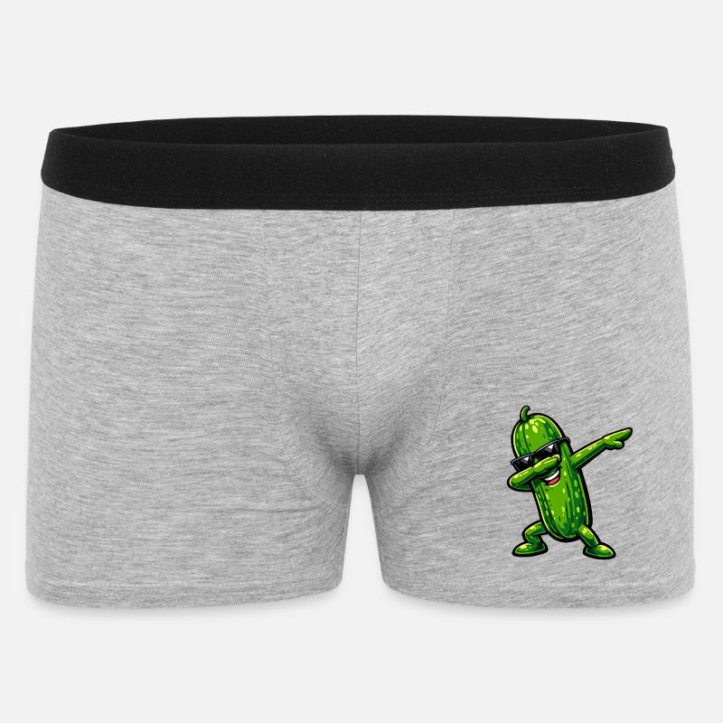 Dabbing Gurke - Männer Boxer Shorts - Grau meliert