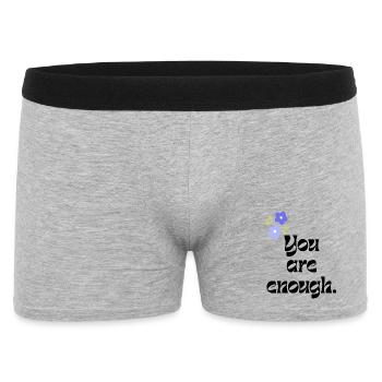 you are enough - Männer Boxer Shorts - Grau meliert - Vorne