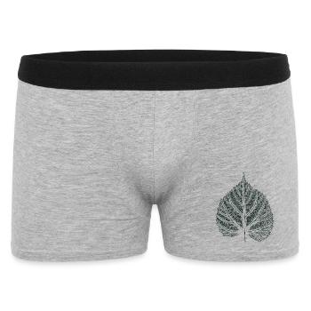 Lindenblatt - Natur Blätter  - Männer Boxer Shorts - Grau meliert - Vorne