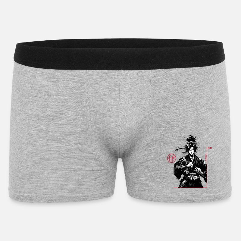 Samurai - Männer Boxer Shorts - Grau meliert