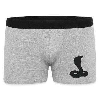 Kobra Silhouette Schlange Maskottchen eSport - Männer Boxer Shorts - Grau meliert - Vorne