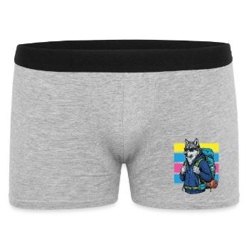 Wandern – Outdoor-Abenteuer – Mitglied der Wandercrew - Männer Boxer Shorts - Grau meliert - Vorne