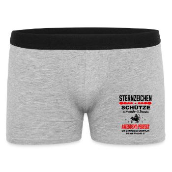 Schütze Sternzeichen Horoskop Aszendent Perfekt - Männer Boxer Shorts - Grau meliert - Vorne