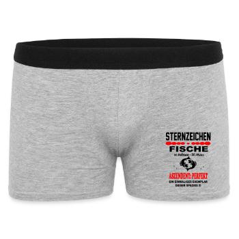 Fische Sternzeichen Horoskop Aszendent Perfekt - Männer Boxer Shorts - Grau meliert - Vorne