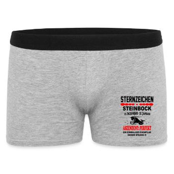 Steinbock Sternzeichen Horoskop Aszendent Perfekt - Männer Boxer Shorts - Grau meliert - Vorne