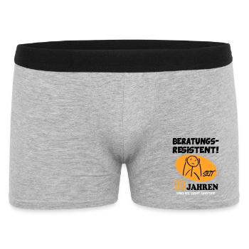 Comic Geburtstag 80 Jahre Happy Birthday - Männer Boxer Shorts - Grau meliert - Vorne