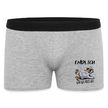Geburtstag Ente Gut Alles Gut 20 Jahre - Männer Boxer Shorts - Grau meliert - Vorne