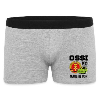 Geburtstag DDR Ossi Ost Produkt 20 Jahre - Männer Boxer Shorts - Grau meliert - Vorne