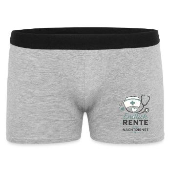 Endlich in Rente – Krankenschwester & Stethoskop - Männer Boxer Shorts - Grau meliert - Vorne