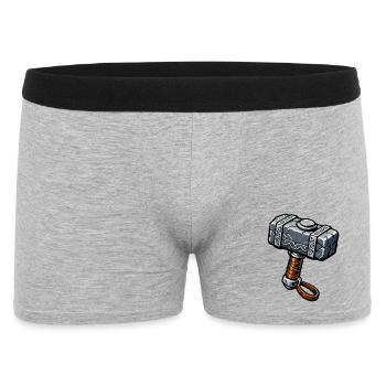 Mjölnir Runenhammer Grafik - Männer Boxer Shorts - Grau meliert - Vorne