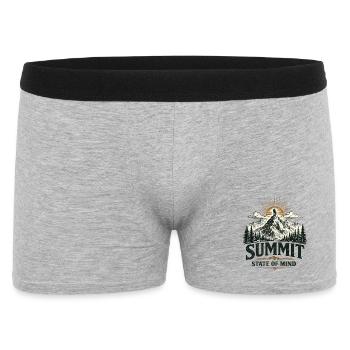 Summit State of Mind | Hiking Design - Männer Boxer Shorts - Grau meliert - Vorne