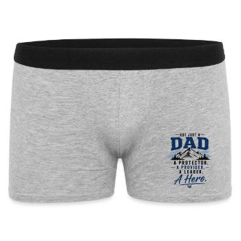 Vaterheld: Beschützer und Versorger - Männer Boxer Shorts - Grau meliert - Vorne