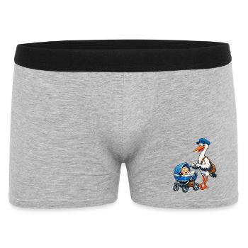 Stork with pram - Men's Boxer Shorts - heather grey - Front