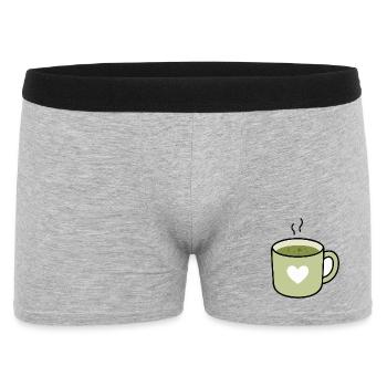 Tasse en forme de cœur au thé matcha Kawaii - Boxer Homme - gris chiné - Devant