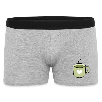 Tasse en forme de cœur au thé matcha Kawaii - Boxer Homme - gris chiné - Devant