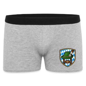 Bayerisches Edelweiß Schild - Männer Boxer Shorts - Grau meliert - Vorne