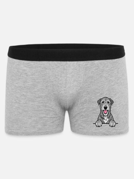Irischer Wolfshund - Männer Boxer Shorts - Grau meliert