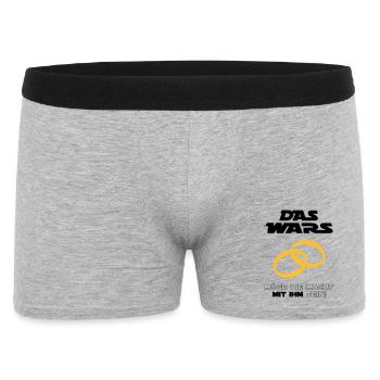 Junggesellenabschied - Möge die Macht mit ihm sein - Männer Boxer Shorts - Grau meliert - Vorne