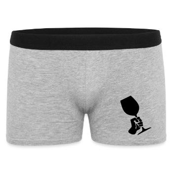 Wine Revolution - Männer Boxer Shorts - Grau meliert - Vorne