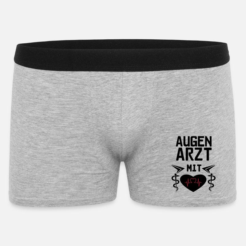 Augenarzt mit Herz Geschenk - Männer Boxer Shorts - Grau meliert