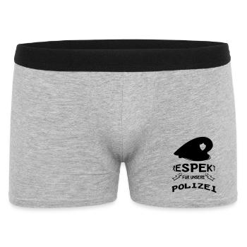 Polizei Respekt Geschenk - Männer Boxer Shorts - Grau meliert - Vorne
