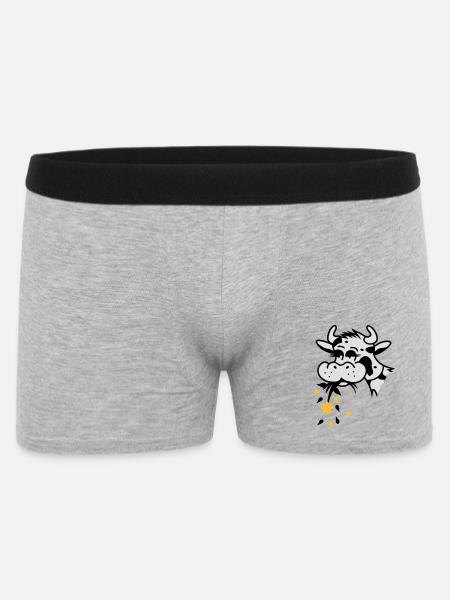 Cow eats bouquet - Men's Boxer Shorts - heather grey