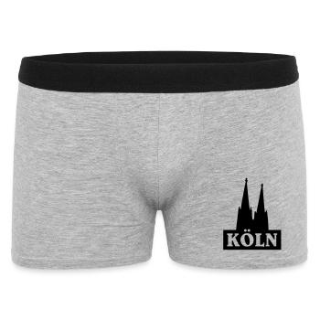 Köln Logo mit dem Kölner Dom - Männer Boxer Shorts - Grau meliert - Vorne
