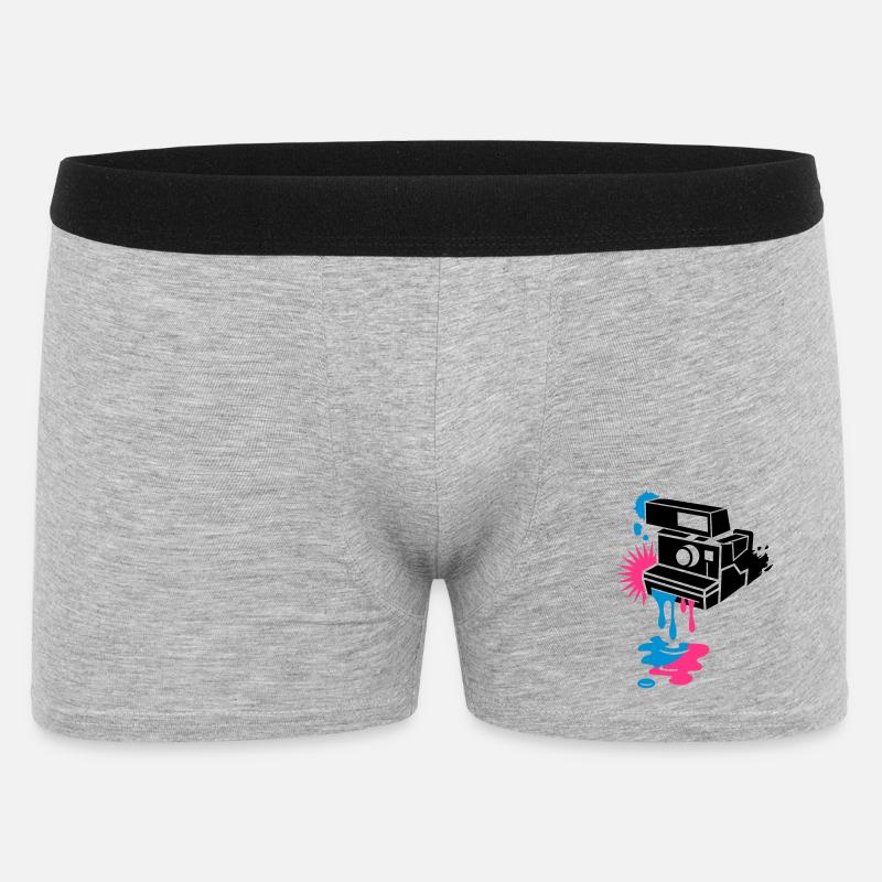Sofortbildkamera - Farbe tropft raus - - Männer Boxer Shorts - Grau meliert