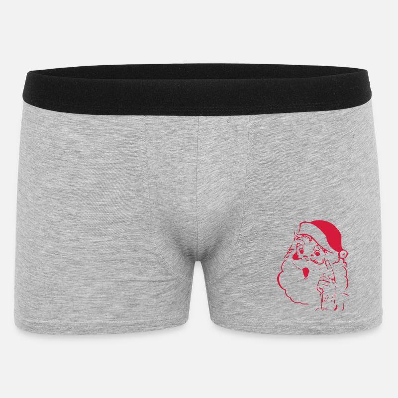 Weihnachtsmann - Männer Boxer Shorts - Grau meliert