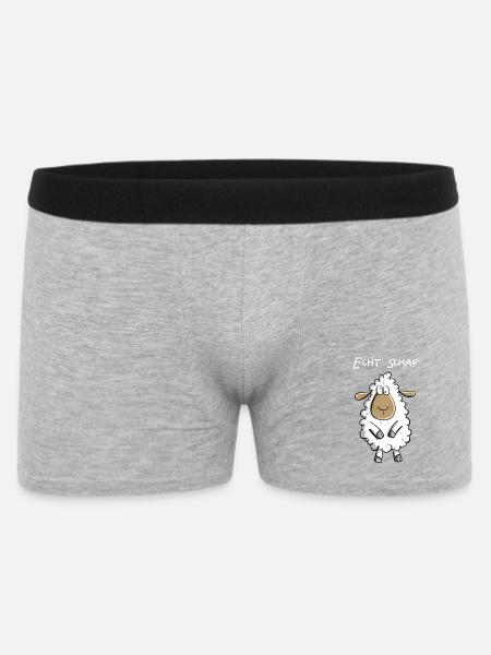 Echt Schaf I Cooles Schäfchen Comic Geschenk Fun - Männer Boxer Shorts - Grau meliert