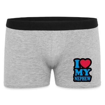 I love my nephew - J'aime mon neveu - Boxer Homme - gris chiné - Devant