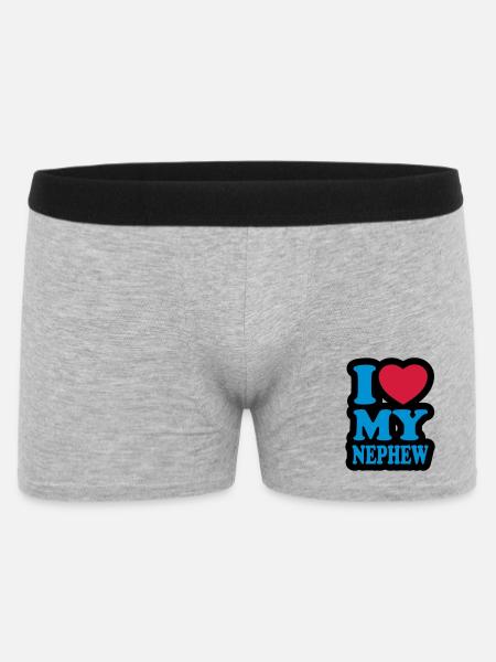 I love my nephew - Men's Boxer Shorts - heather grey