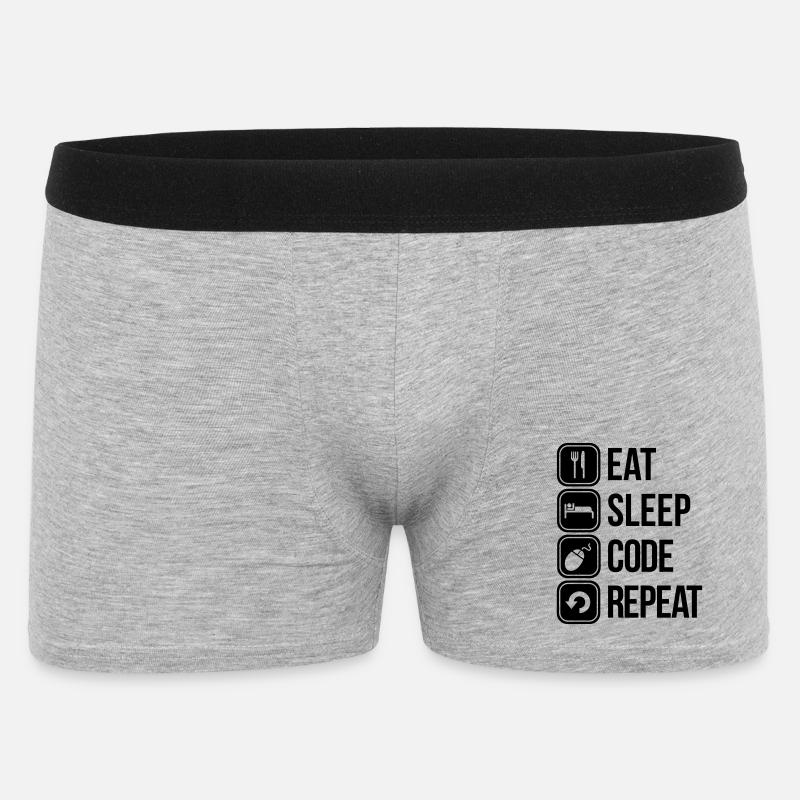 eat sleep code - Men's Boxer Shorts - heather grey