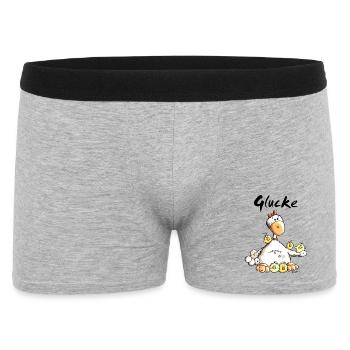 Glückliche Glucke - Männer Boxer Shorts - Grau meliert - Vorne