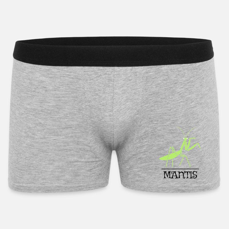 Gottesanbeterin – Mantis Insekt Natur - Männer Boxer Shorts - Grau meliert