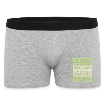 15 years legendary - anniversary - company - anniversary - Men's Boxer Shorts - heather grey - Front