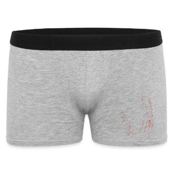 Abstract Lines / Line / Red / Pattern - Men's Boxer Shorts - heather grey - Front
