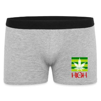High / Smoking / Cannabis / Hemp / Cannabis Leaf - Men's Boxer Shorts - heather grey - Front