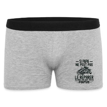 Si papa ne peut pas réparer alors on est foutus - Boxer Homme - gris chiné - Devant
