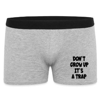 Ne grandissez pas, c’est un piège, un texte d’humour # - Boxer Homme - gris chiné - Devant