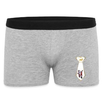 Goldenes Santa Tie Emblem - Männer Boxer Shorts - Grau meliert - Vorne
