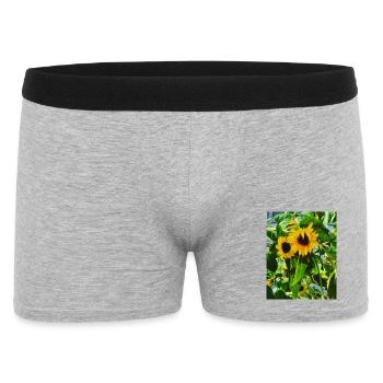 Ground Floor Flowers I Sunflowers I Holiday I Garden - Men's Boxer Shorts - heather grey - Front