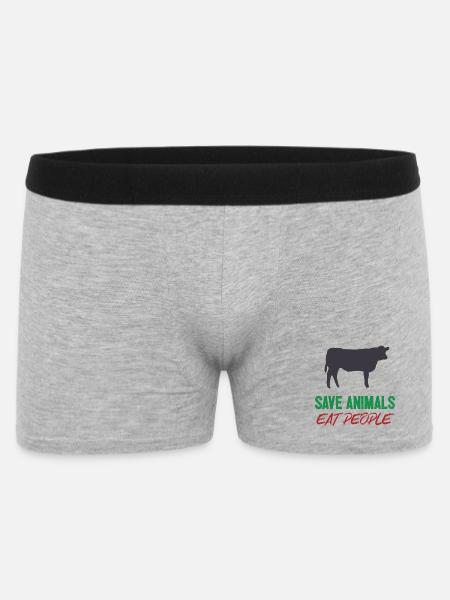Save Animals Eat People - Men's Boxer Shorts - heather grey