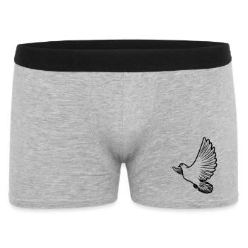 Transparente Friedenstaube - Männer Boxer Shorts - Grau meliert - Vorne