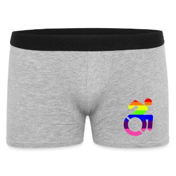 Wheelchair LGBTQ symbol for men # - Men's Boxer Shorts - heather grey - Front