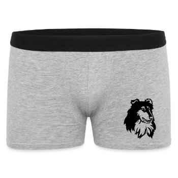 Tête de Collie - Boxer Homme - gris chiné - Devant